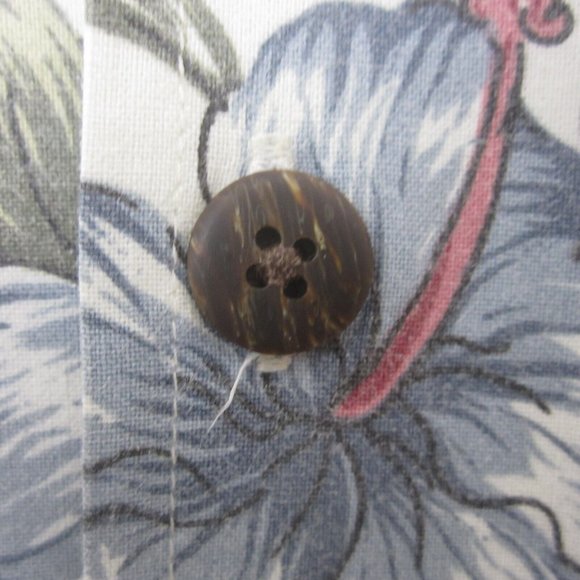 Cherokee Men Hawaiian camp shirt p2p 25 L vintage tropical hibiscus floral - Picture 5 of 8